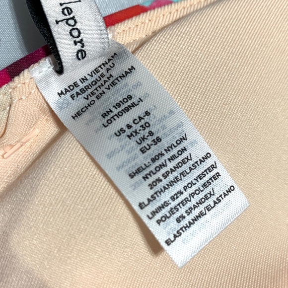 Nanette Lepore Blue Floral Triangle Bikini Top Francesca Tassels Rose Gold Sz6 - Picture 11 of 12